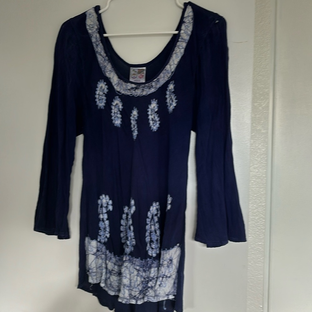 Unique “boho” style top; women’s one size fits all;